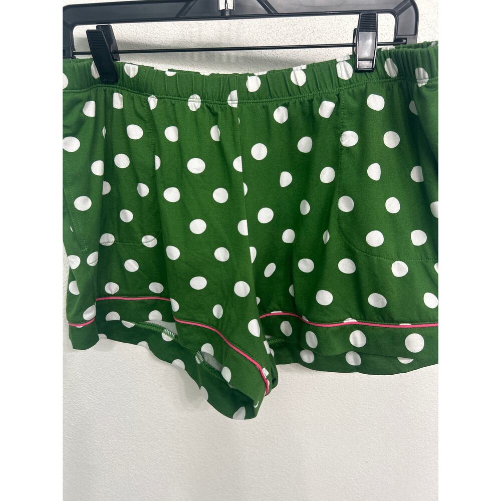 Kate Spade Green Pink White Polka Dots Pajama Shorts Set Size Large - Picture 10 of 13